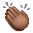 Clapping Hands Sign: Medium-Dark Skin Tone on Samsung