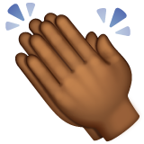 Clapping Hands Sign: Medium-Dark Skin Tone on WhatsApp