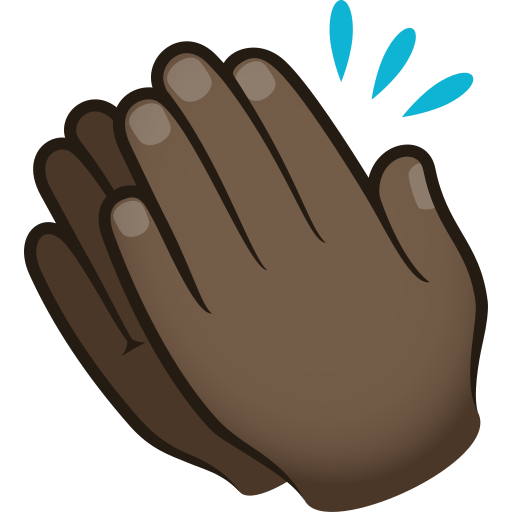 Clapping Hands Sign: Dark Skin Tone on JoyPixels