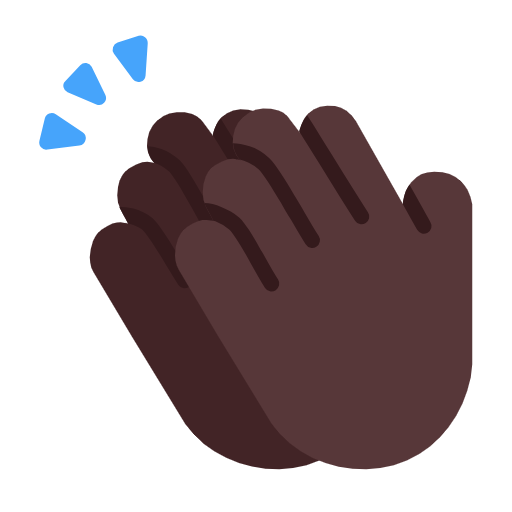 Clapping Hands Sign: Dark Skin Tone on Microsoft Fluent