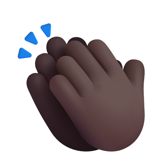 Clapping Hands Sign: Dark Skin Tone on Microsoft 3D