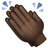 Clapping Hands Sign: Dark Skin Tone on WhatsApp