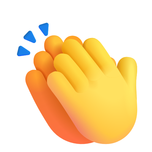 Clapping Hands Sign on Microsoft 3D