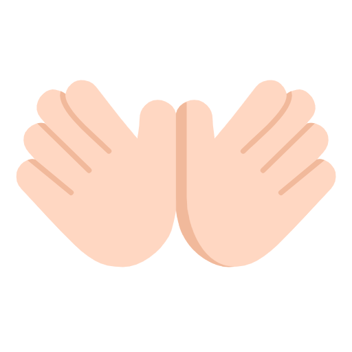 Open Hands Sign: Light Skin Tone on Microsoft Fluent