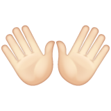 Open Hands Sign: Light Skin Tone on WhatsApp