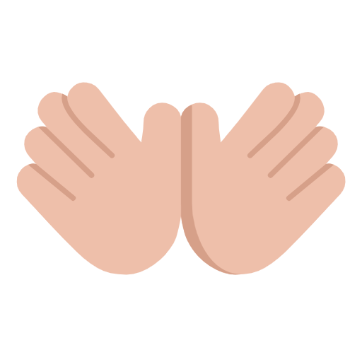 Open Hands Sign: Medium-Light Skin Tone on Microsoft Fluent