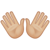 Open Hands Sign: Medium-Light Skin Tone on WhatsApp