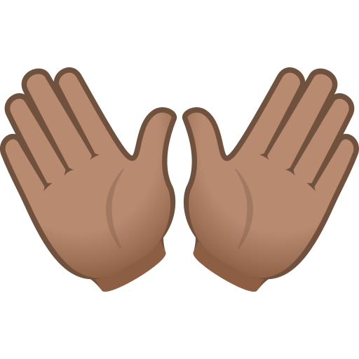 Open Hands Sign: Medium Skin Tone on JoyPixels