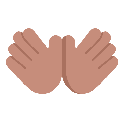 Open Hands Sign: Medium Skin Tone on Microsoft Fluent