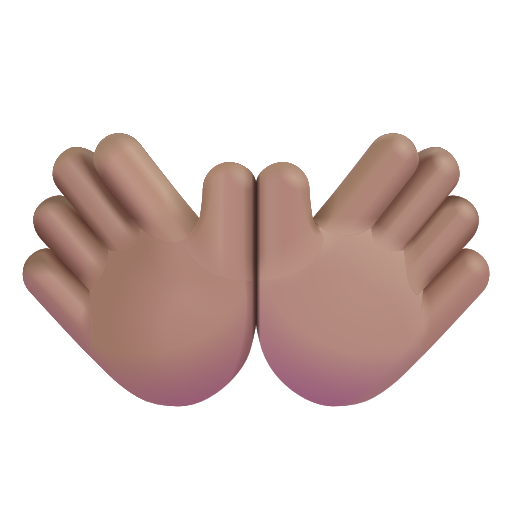 Open Hands Sign: Medium Skin Tone on Microsoft 3D