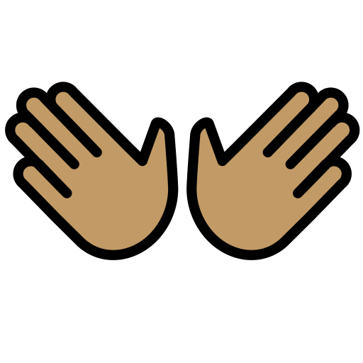 Open Hands Sign: Medium Skin Tone on OpenMoji