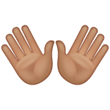 Open Hands Sign: Medium Skin Tone on WhatsApp