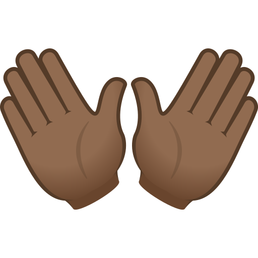 Open Hands Sign: Medium-Dark Skin Tone on JoyPixels