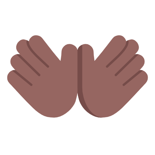 Open Hands Sign: Medium-Dark Skin Tone on Microsoft Fluent