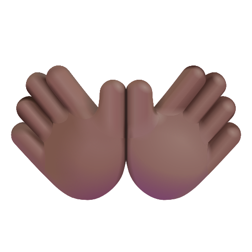 Open Hands Sign: Medium-Dark Skin Tone on Microsoft 3D