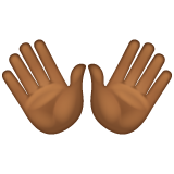 Open Hands Sign: Medium-Dark Skin Tone on WhatsApp