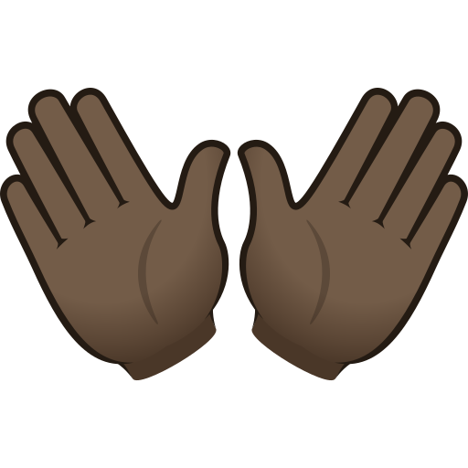 Open Hands Sign: Dark Skin Tone on JoyPixels