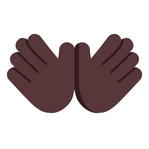 Open Hands Sign: Dark Skin Tone on Microsoft Fluent