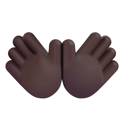 Open Hands Sign: Dark Skin Tone on Microsoft 3D