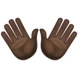 Open Hands Sign: Dark Skin Tone on WhatsApp