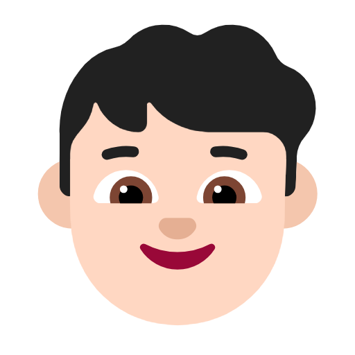 Boy: Light Skin Tone on Microsoft Fluent