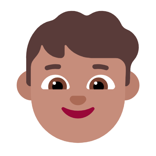 Boy: Medium Skin Tone on Microsoft Fluent