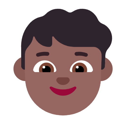 Boy: Medium-Dark Skin Tone on Microsoft Fluent