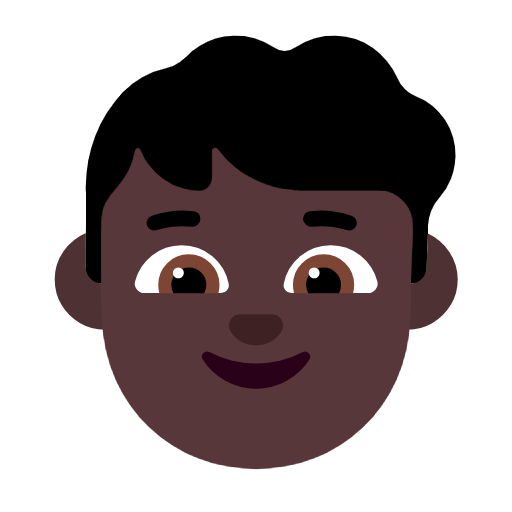 Boy: Dark Skin Tone on Microsoft Fluent