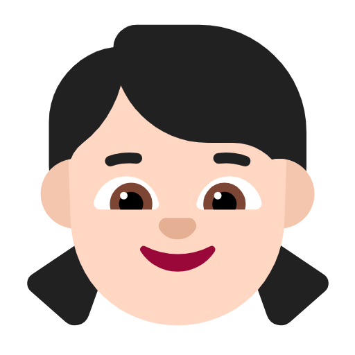 Girl: Light Skin Tone on Microsoft Fluent