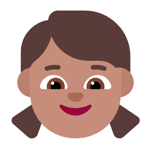 Girl: Medium Skin Tone on Microsoft Fluent