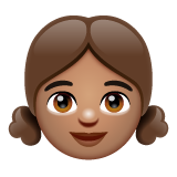 Girl: Medium Skin Tone on WhatsApp