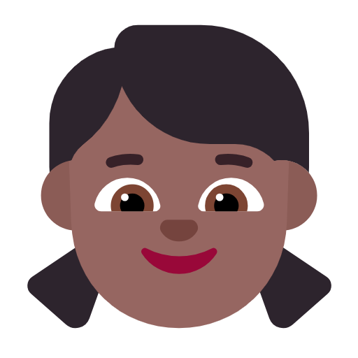 Girl: Medium-Dark Skin Tone on Microsoft Fluent