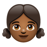 Girl: Medium-Dark Skin Tone on WhatsApp