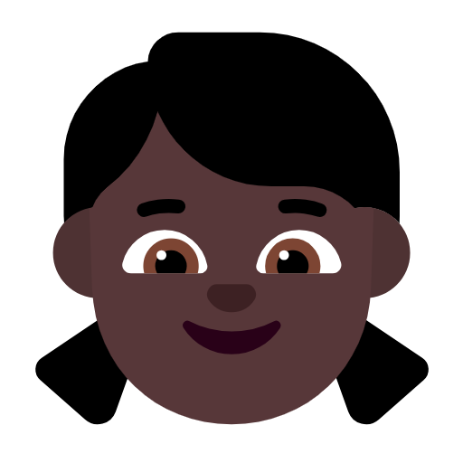 Girl: Dark Skin Tone on Microsoft Fluent