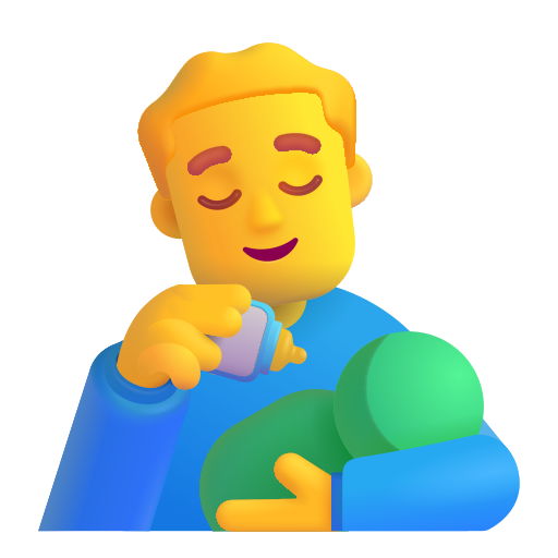 Man Feeding Baby on Microsoft 3D