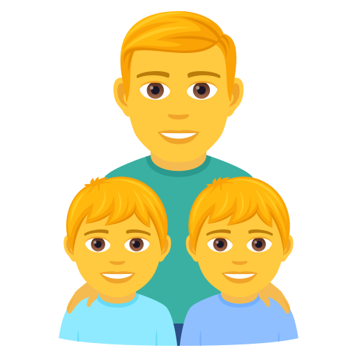 Family: Man, Boy, Boy on JoyPixels