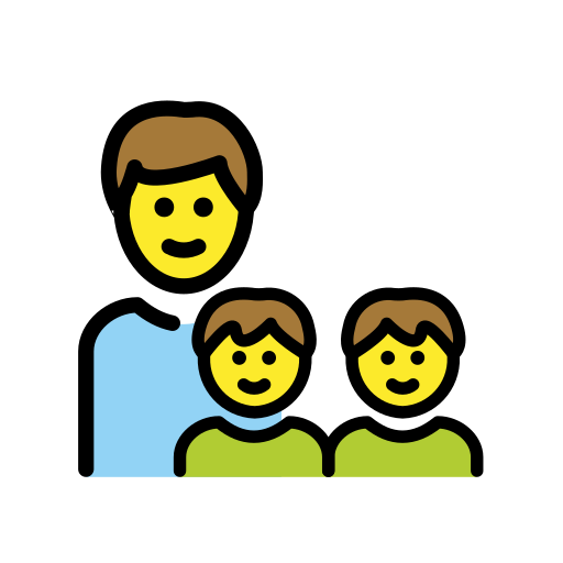 Family: Man, Boy, Boy on OpenMoji