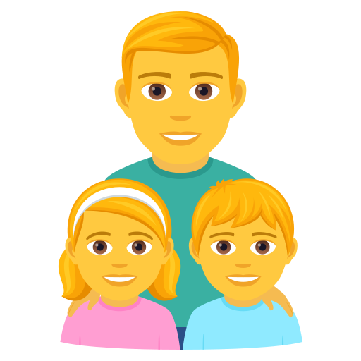 Family: Man, Girl, Boy on JoyPixels