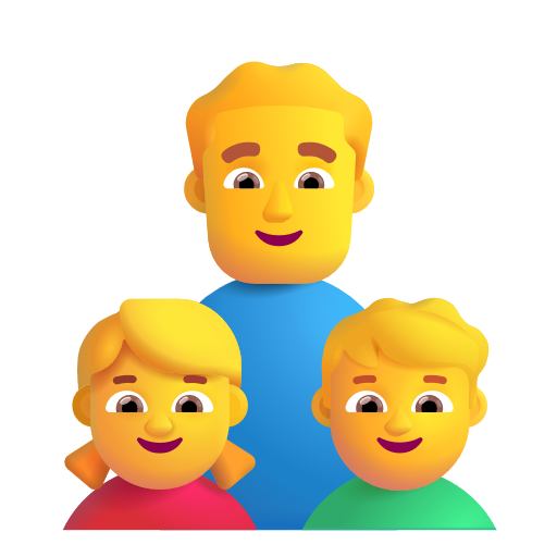 Family: Man, Girl, Boy on Microsoft 3D