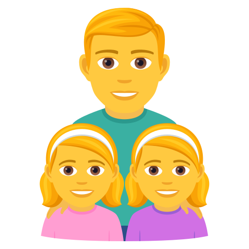 Family: Man, Girl, Girl on JoyPixels