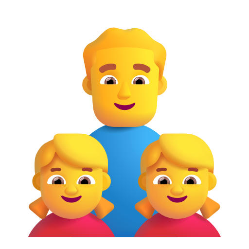 Family: Man, Girl, Girl on Microsoft 3D