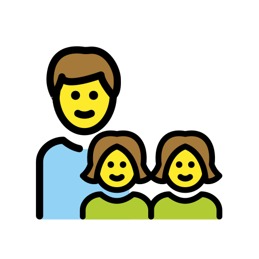 Family: Man, Girl, Girl on OpenMoji