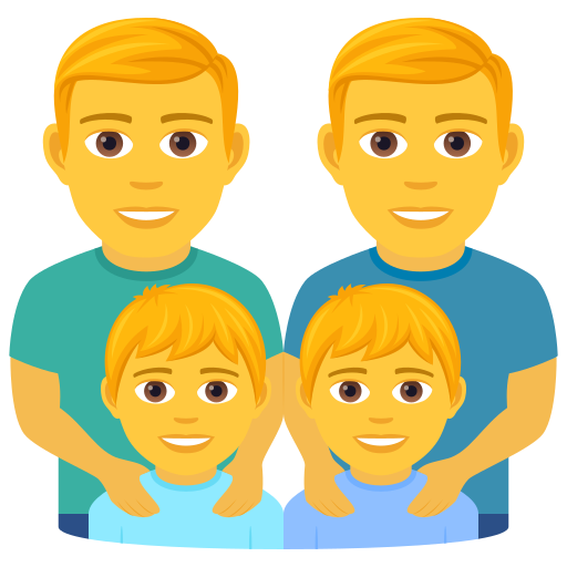 Family: Man, Man, Boy, Boy on JoyPixels
