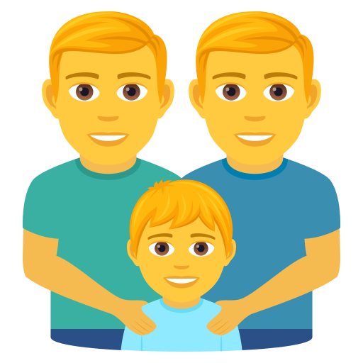Family: Man, Man, Boy on JoyPixels
