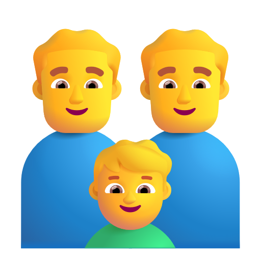 Family: Man, Man, Boy on Microsoft 3D
