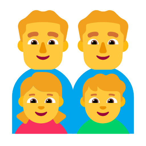 Family: Man, Man, Girl, Boy on Microsoft Fluent