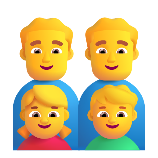 Family: Man, Man, Girl, Boy on Microsoft 3D