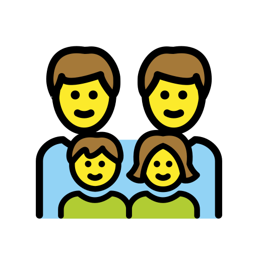 Family: Man, Man, Girl, Boy on OpenMoji