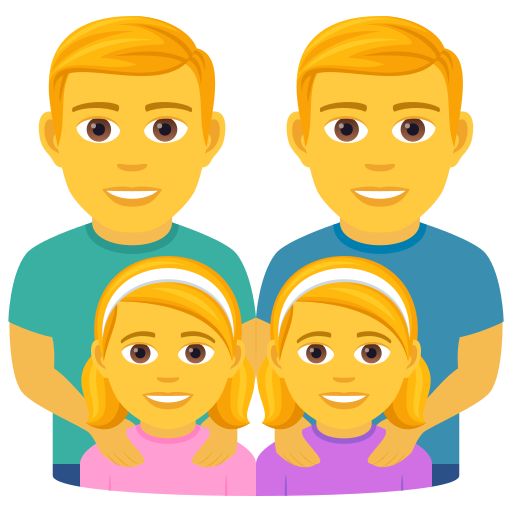 Family: Man, Man, Girl, Girl on JoyPixels