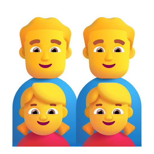 Family: Man, Man, Girl, Girl on Microsoft 3D